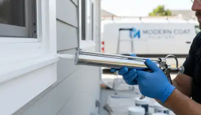 Professional caulking and sealing on Chandler AZ home exterior for weatherproof paint protection