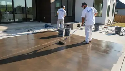 Professional concrete staining on a Chandler AZ patio with UV-resistant desert-ready finish
