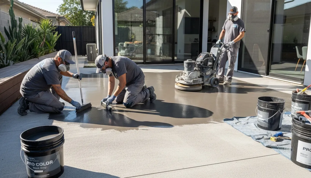 Professional concrete staining on a Chandler AZ patio with UV-resistant desert-ready finish