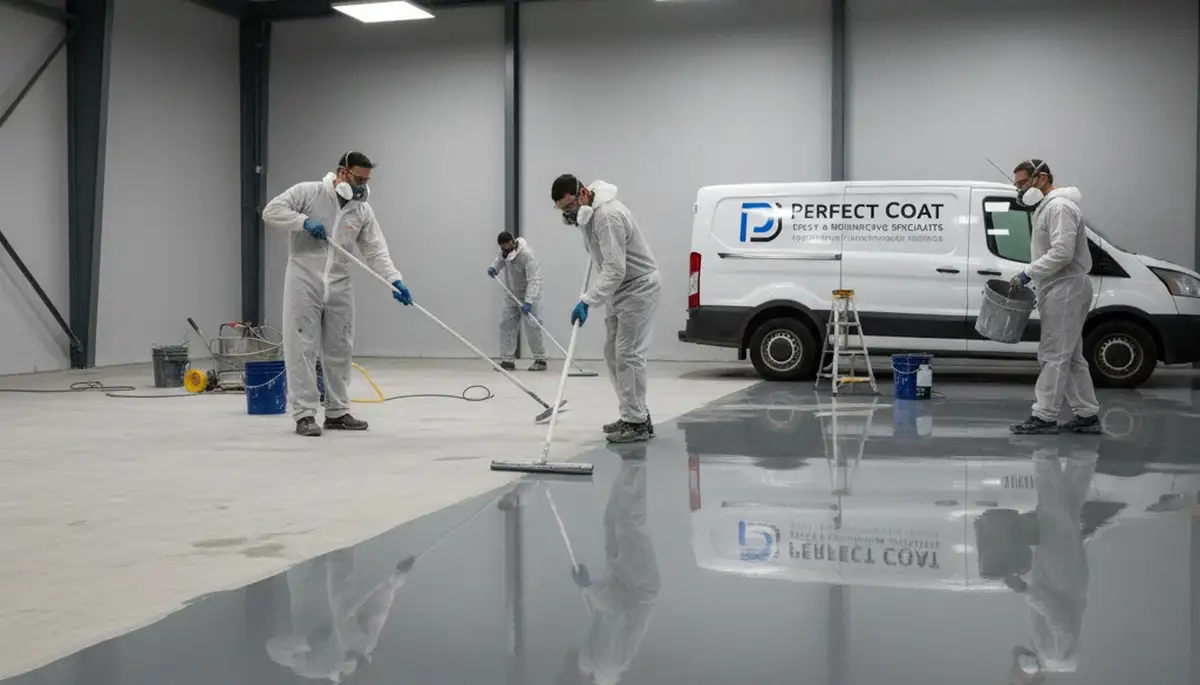 Epoxy floor coating installation in Chandler AZ garage for durable, heat-resistant concrete protection