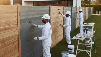 Professional fence painting in Chandler AZ protecting wood from desert sun and UV damage