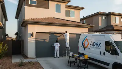 Professional garage door painting in Chandler AZ by expert house painters for lasting curb appeal