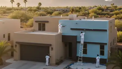 Professional house painters working on residential exterior in Chandler, AZ