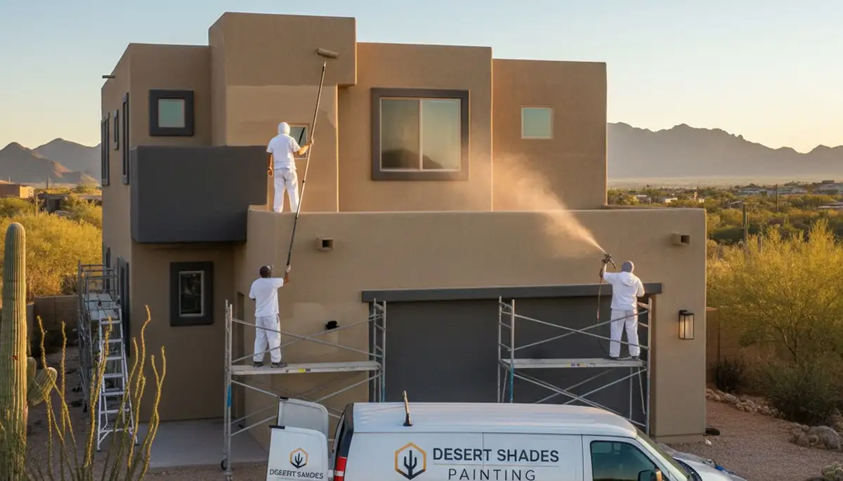 Professional house painters working on residential exterior in Chandler, AZ