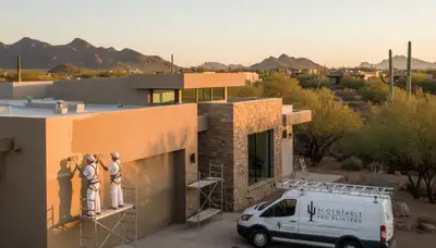 Professional house painters improving home exterior in Chandler, AZ