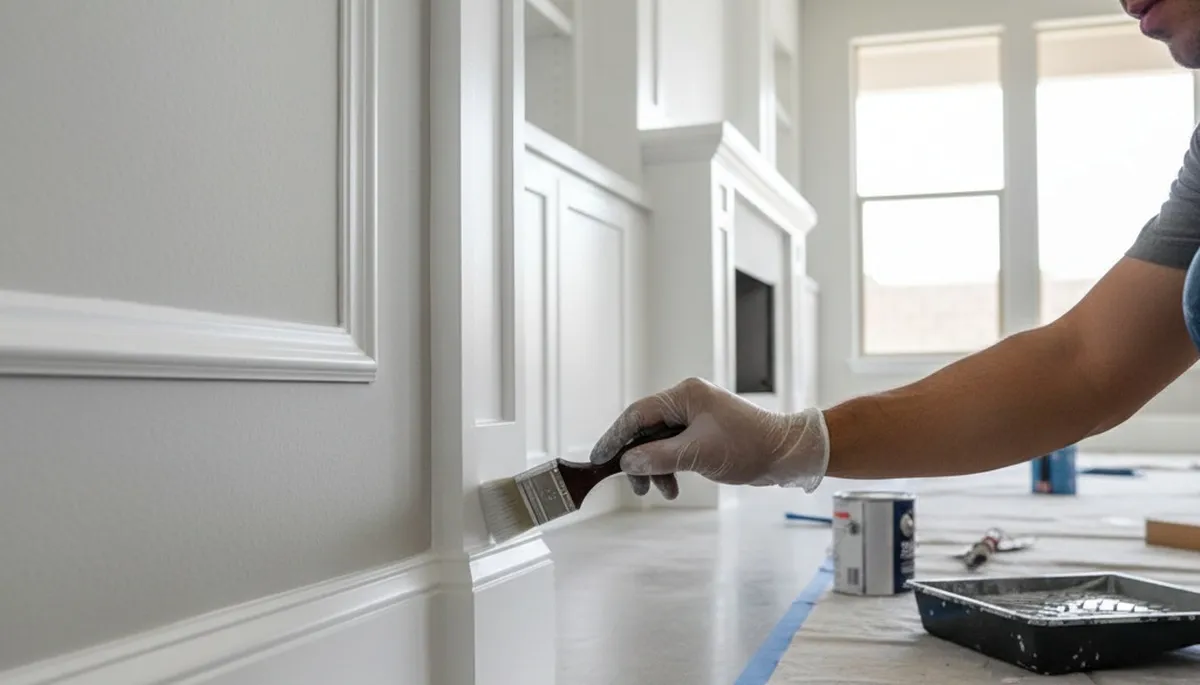 Professional interior trim painting with crisp edges highlighting home details in Chandler, AZ
