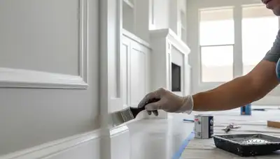 Professional interior trim painting with crisp edges highlighting home details in Chandler, AZ