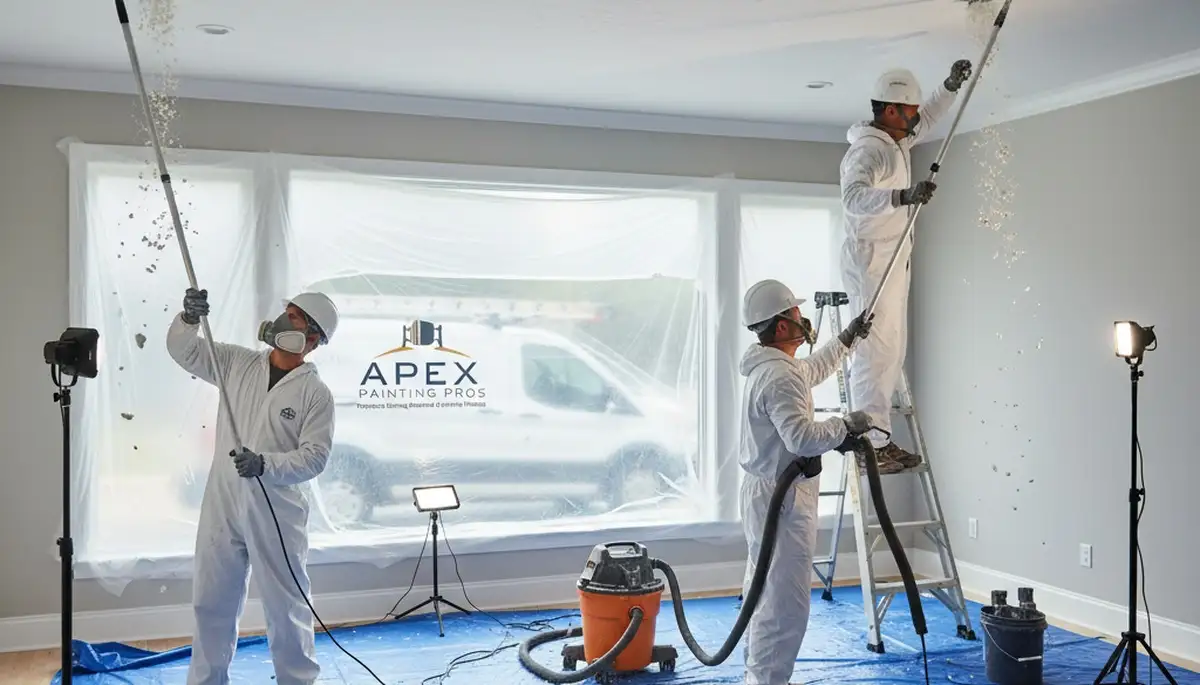 Professional popcorn ceiling removal and refinishing by expert painters in Chandler, AZ home