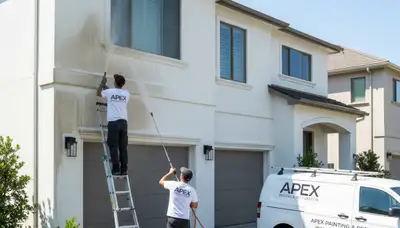 Professional pressure cleaning driveway in Chandler AZ by Desert Surface Restoration removing desert dust