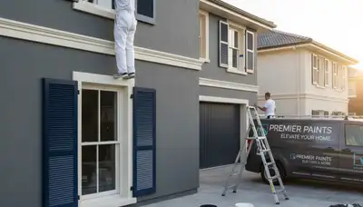 Professional shutter painting and refinishing on a Chandler AZ home with UV-resistant coatings