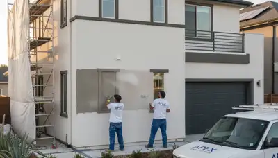 Professional stucco repair on Chandler AZ home exterior by expert house painters