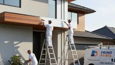 Professional trim and fascia painting on a Chandler AZ home exterior by expert house painters
