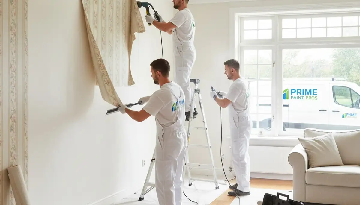 Professional wallpaper removal service in Chandler AZ for smooth interior wall prep before painting